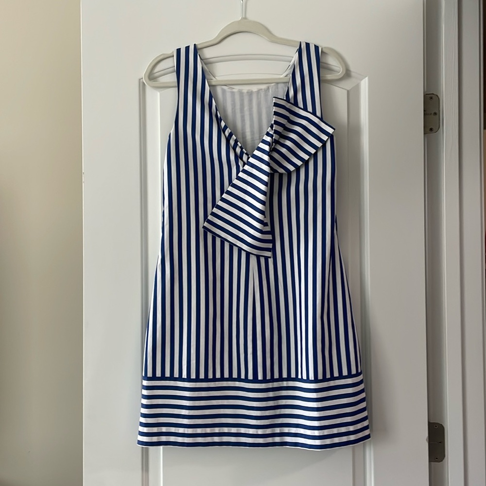 Vineyard Vines, Beachcomber Stripe Bow Back Dress, Size 2, Blue / White